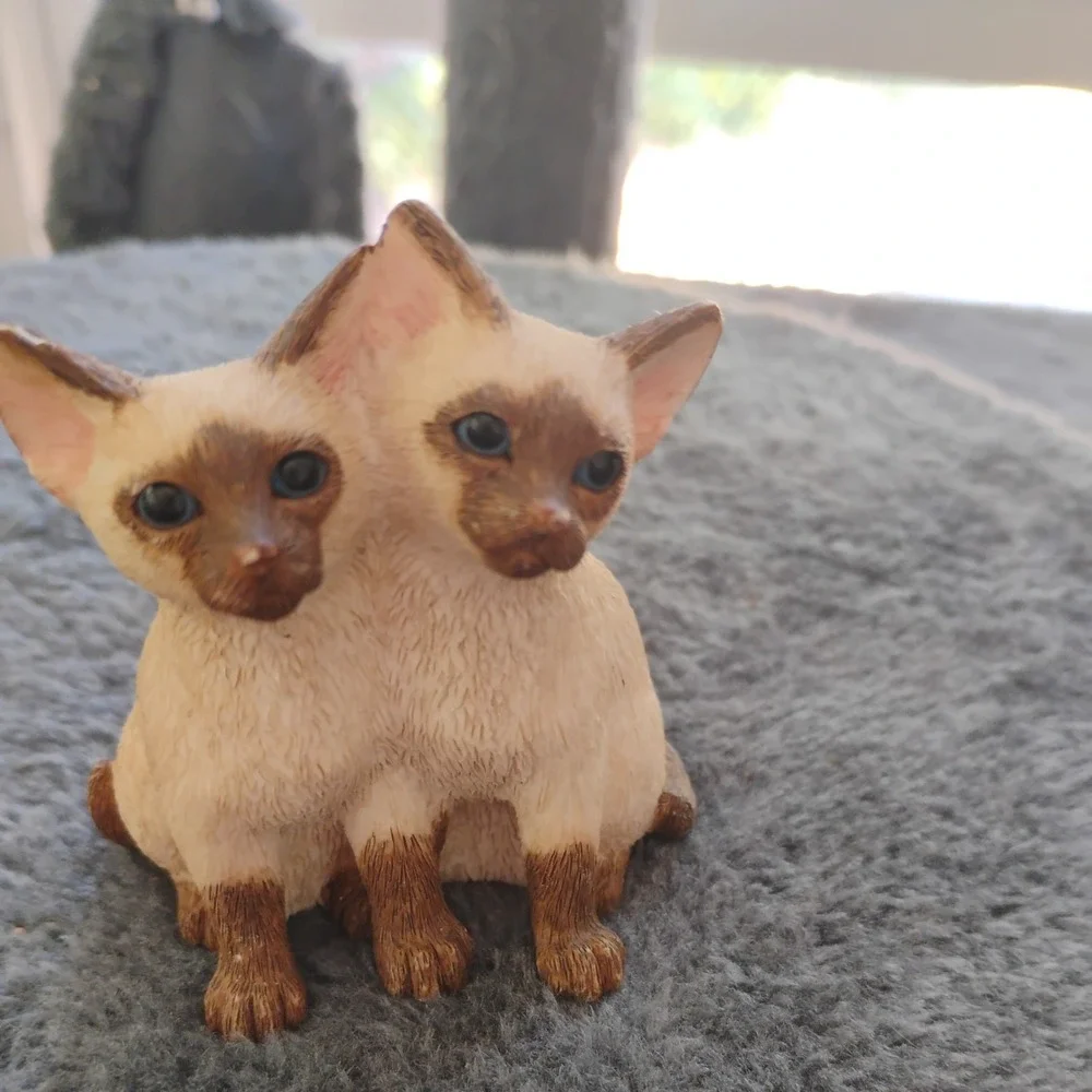 Sherratt And Simpson Vtg Siamese Pair Kittens Sitting Figurine #89321 3